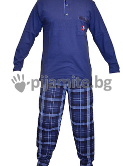 Мъжка пижама - 3 копчета, с джобче 11236